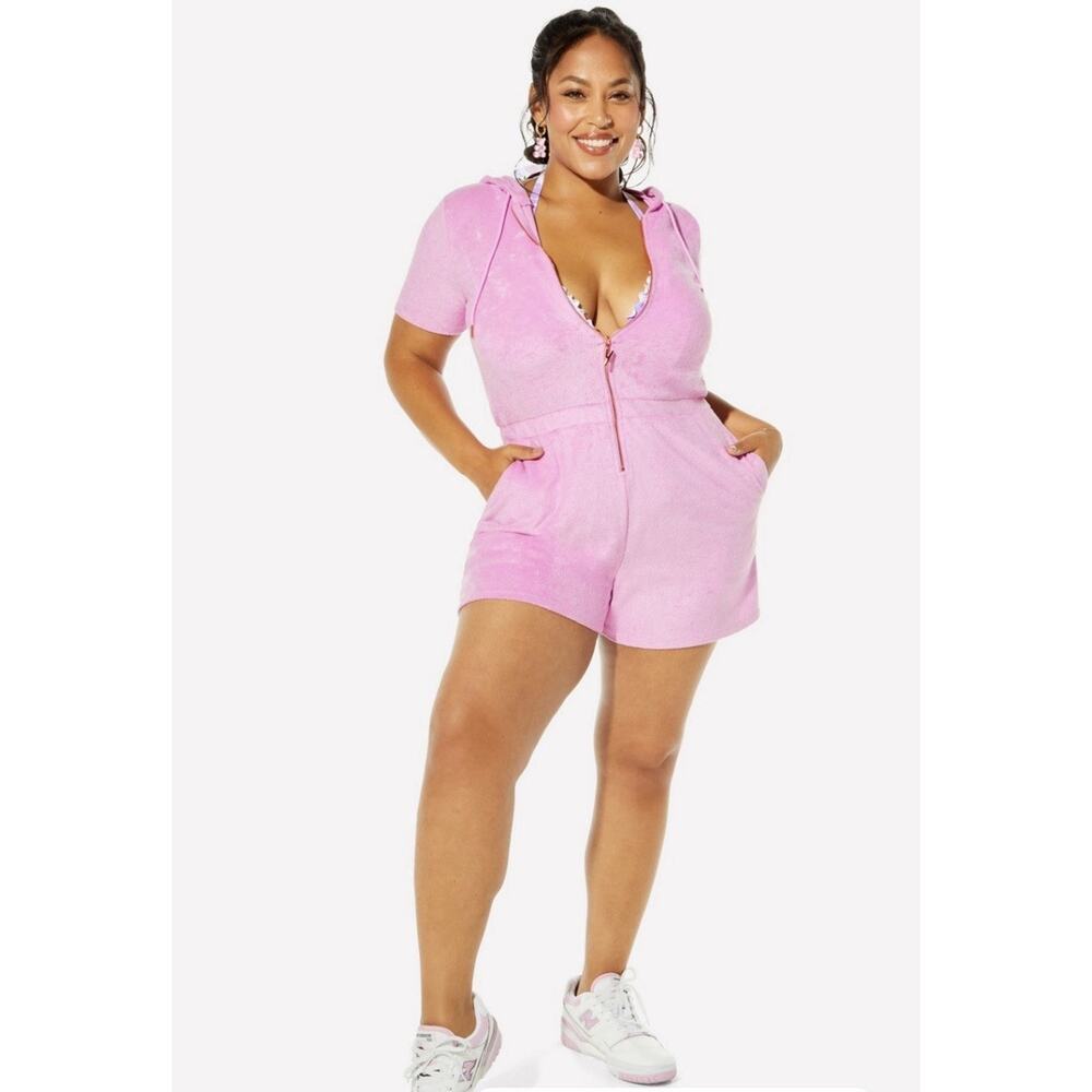 Fabletics Yitty Plus Terry Short 5X Romper Summer Pool